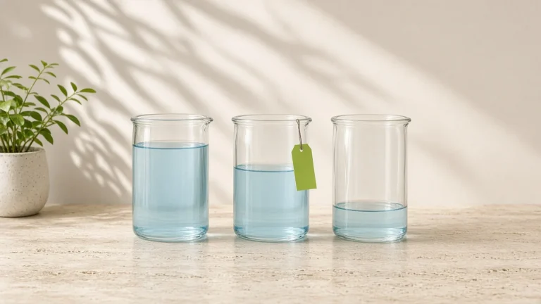 Three glass jars with different water levels, like AI subscription quotas