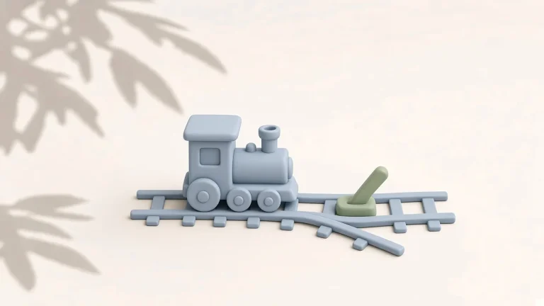 DeepSeek API for Claude Code cover: a pale blue clay toy train at a green track switch, one tool sent down a different line