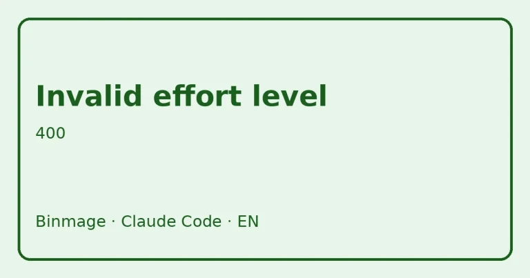 Invalid effort level Claude Code error: pale green clay card stamped 400 next to a dial set too high
