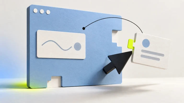 Claude Mods illustration: a black cursor adds a white extension panel to a pale blue software window.