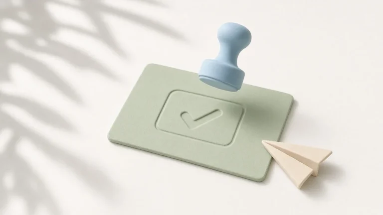 Meta Muse sends tasks off on its own: a pale blue clay rubber stamp next to a light green paper airplane taking off